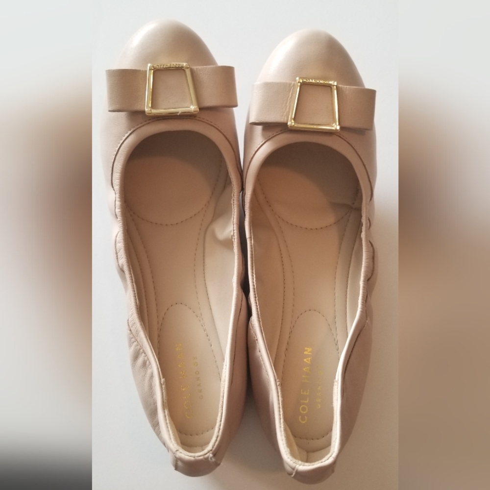 Cole Haan Emory Bow Ballet II- Nude leather size 9B